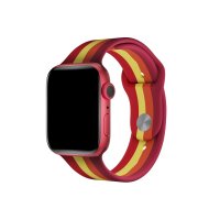 Newface Apple Watch Ultra 49mm Gökkuşağı Org Kordon - Kırmızı-Bordo