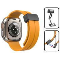 Newface Apple Watch Ultra 49mm KR412 Elegance Stylısh Kordon - Koyu Yeşil