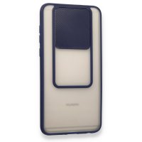 Newface Huawei Mate 10 Lite Kılıf Palm Buzlu Kamera Sürgülü Silikon - Lacivert