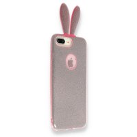 Newface Samsung Galaxy S9 Kılıf Rabbit Simli Silikon - Pembe