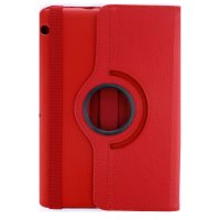 Newface Huawei MediaPad T3 10 / 9.6 Kılıf 360 Tablet Deri Kılıf - Kırmızı