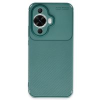 Newface Huawei Nova 12S Kılıf Auto Focus Karbon Kapak - Koyu Yeşil