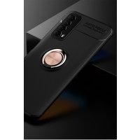 Newface Huawei P Smart 2021 Kılıf Range Yüzüklü Silikon - Siyah-Gold