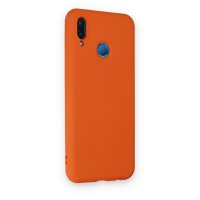 Newface Huawei P20 Lite Kılıf Nano içi Kadife Silikon - Turuncu