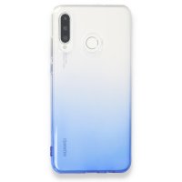 Newface Huawei P30 Lite Kılıf Lüx Çift Renkli Silikon - Mavi