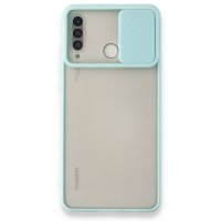 Newface Huawei P30 Lite Kılıf Palm Buzlu Kamera Sürgülü Silikon - Turkuaz