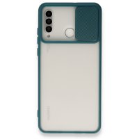 Newface Huawei P30 Lite Kılıf Palm Buzlu Kamera Sürgülü Silikon - Yeşil