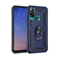 Newface Huawei P40 Lite E Kılıf Sofya Yüzüklü Silikon Kapak - Lacivert