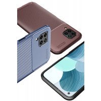 Newface Huawei P40 Lite Kılıf Focus Karbon Silikon - Kahverengi