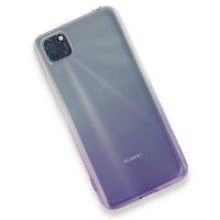 Newface Huawei Y5P Kılıf Lüx Çift Renkli Silikon - Mor