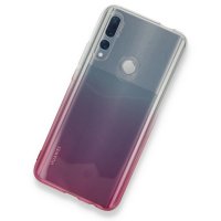 Newface Huawei Y9 Prime 2019 Kılıf Lüx Çift Renkli Silikon - Pembe