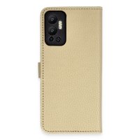 Newface İnfinix Hot 12 Kılıf Trend S Plus Kapaklı Kılıf - Gold