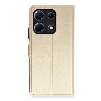 Newface İnfinix Note 30 Kılıf Trend S Plus Kapaklı Kılıf - Gold