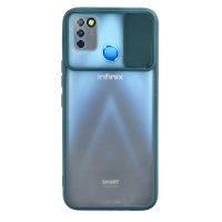 Newface İnfinix Smart 5 Kılıf Palm Buzlu Kamera Sürgülü Silikon - Yeşil