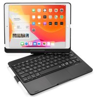 Newface iPad 10.2 (8.nesil) Kılıf Magic Dönen Klavyeli Tablet Kılıf - Siyah