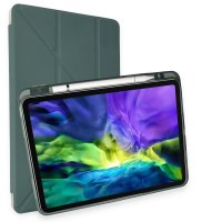 Newface iPad 2022 10.9 (10.nesil) Kılıf Kalemlikli Hugo Tablet Kılıfı - Koyu Yeşil