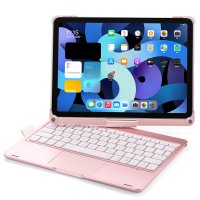 Newface iPad Pro 11 (2018) Kılıf Magic Dönen Klavyeli Tablet Kılıf - Pembe