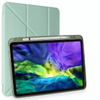 Newface iPad Pro 11 (2024) Kılıf Kalemlikli Mars Tablet Kılıfı - Açık Yeşil