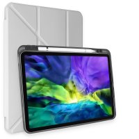Newface iPad Pro 12.9 (2020) Kılıf Kalemlikli Hugo Tablet Kılıfı - Gri