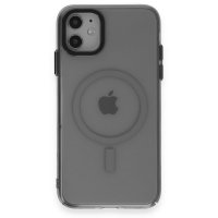 Newface iPhone 11 Kılıf Anka PC Magneticsafe Sert Metal Kapak - Siyah