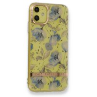 Newface iPhone 11 Kılıf Çiçekli Silikon - Lila