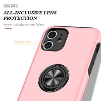 Newface iPhone 11 Kılıf Elit Yüzüklü Kapak - Pembe