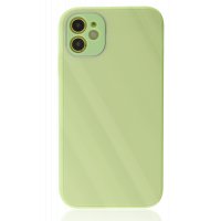 Newface iPhone 12 Kılıf Glass Kapak - Açık Yeşil