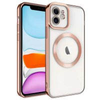 Newface iPhone 11 Kılıf Kross Magneticsafe Kapak - Rose