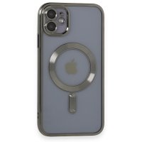 Newface iPhone 11 Kılıf Kross Magneticsafe Kapak - Titan Gri