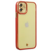 Newface iPhone 11 Kılıf Liva Lens Silikon - Kırmızı