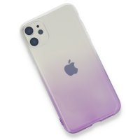 Newface iPhone 11 Kılıf Lüx Çift Renkli Silikon - Mor