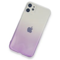 Newface iPhone 11 Kılıf Lüx Çift Renkli Silikon - Mor