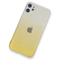 Newface iPhone 11 Kılıf Lüx Çift Renkli Silikon - Sarı