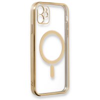 Newface iPhone 11 Kılıf Magneticsafe Lazer Silikon - Gold