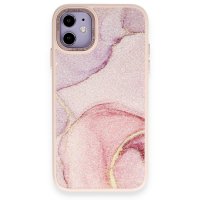 Newface iPhone 11 Kılıf Moda Simli Kapak - Rose