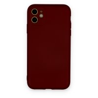 Newface iPhone 11 Kılıf Nano içi Kadife Silikon - Bordo