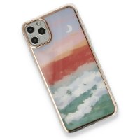 Newface iPhone 11 Pro Kılıf Çiçekli Silikon - Turkuaz