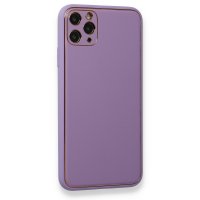 Newface iPhone 11 Pro Kılıf Coco Deri Silikon Kapak - Lila