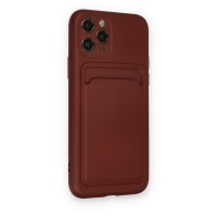 Newface iPhone 11 Pro Kılıf Kelvin Kartvizitli Silikon - Bordo