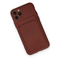 Newface iPhone 11 Pro Kılıf Kelvin Kartvizitli Silikon - Bordo