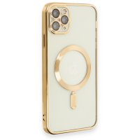 Newface iPhone 11 Pro Kılıf Kross Magneticsafe Kapak - Gold