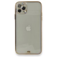 Newface iPhone 11 Pro Kılıf Liva Taşlı Silikon - Mor