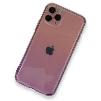 Newface iPhone 11 Pro Kılıf Lüx Çift Renkli Silikon - Pembe