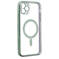 Newface iPhone 11 Pro Kılıf Magneticsafe Lazer Silikon - Haki Yeşil