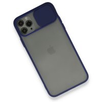 Newface iPhone 11 Pro Kılıf Palm Buzlu Kamera Sürgülü Silikon - Lacivert
