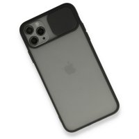 Newface iPhone 11 Pro Kılıf Palm Buzlu Kamera Sürgülü Silikon - Siyah