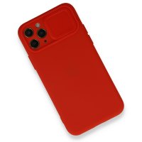 Newface iPhone 11 Pro Max Kılıf Color Lens Silikon - Kırmızı