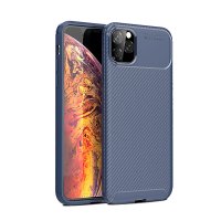 Newface iPhone 11 Pro Max Kılıf Focus Karbon Silikon - Lacivert