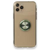 Newface iPhone 11 Pro Max Kılıf Gros Yüzüklü Silikon - Yeşil