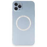 Newface iPhone 11 Pro Max Kılıf Jack Magneticsafe Lens Silikon - Sierra Blue